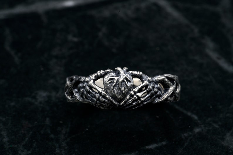 Claddagh ring, Celtic Sterling Silver Ring, Claddagh Promise Ring, Celtic Engagement Promise Crown Ring Irish Traditional, Friendship ring image 3