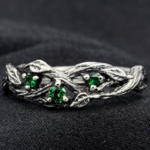 Unique twig ring, Sterling silver branch engagement ring, Vintage style engagment ring, Nature inspired ring, Gift for her