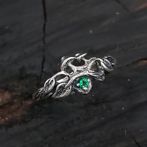 Unique twig ring, Sterling silver branch engagement ring, Vintage style engagment ring, Nature inspired ring, Gift for her