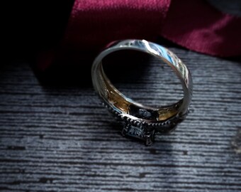 Anillo de compromiso con calavera gótica, anillo gótico, anillo de