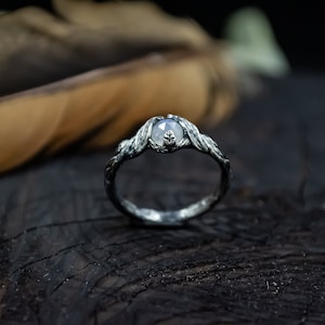 Wedding Ring, Viking Ring For Women, Promise Ring For Her With Detailed Leaves And Tree, Witch Ring