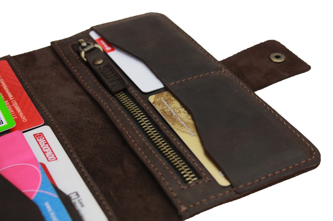 Leather Wallet For Men Full Grain Leather Bifold Monogram Etsy