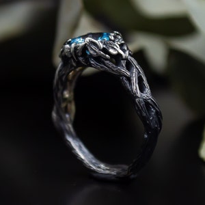 Love to Death Ring, Dark Gothic Sterling Silver Ring, Engagement Ring, Hand Ring