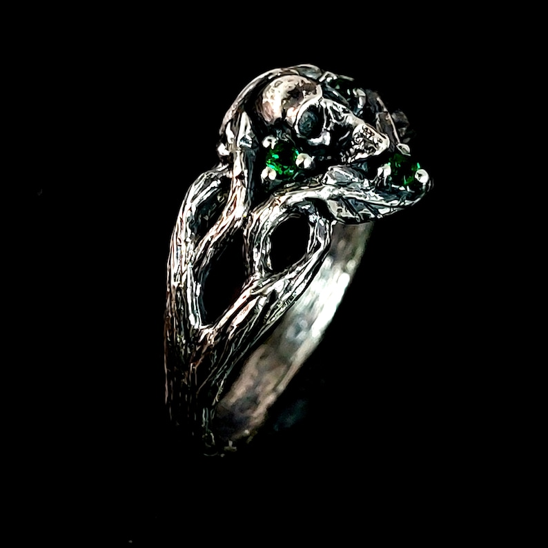 Love to Death Dark Gothic Ring: Sterling Silver, Black Finish, Mystical ...