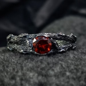 Branch ring in silver, Twisted branch engagement ring, Small branch ring, Women&#39;s twig silver ring, Nature ring, Unique womens gift