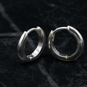 Silver Hoop Earrings with Minimalist Design