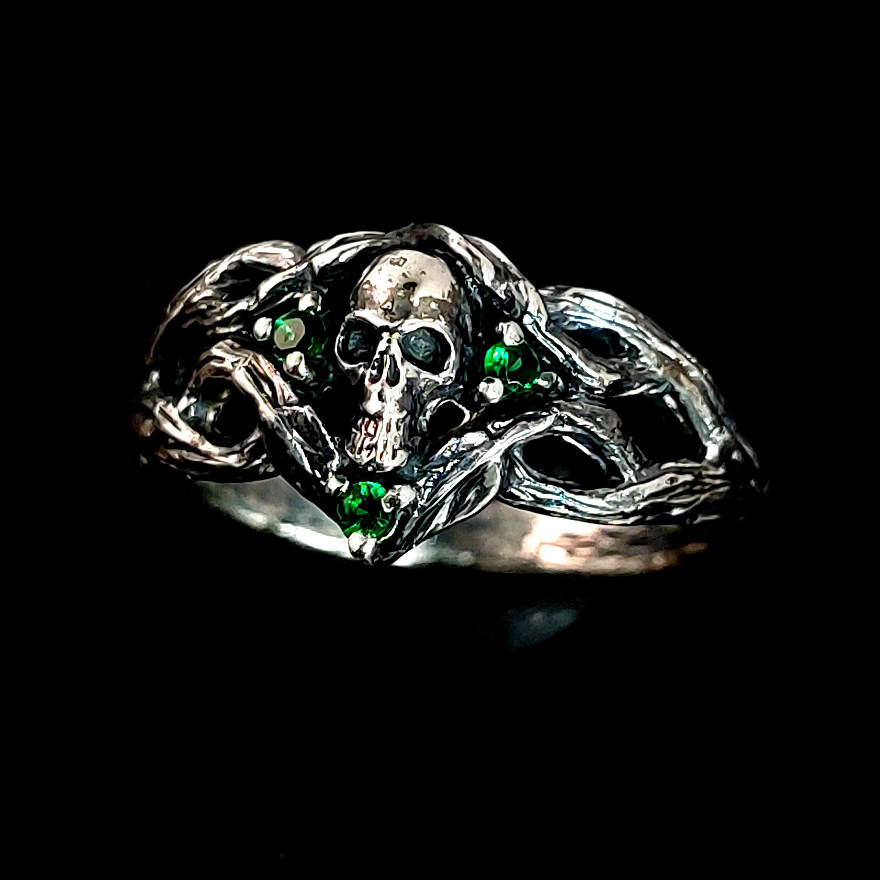 Love to Death Dark Gothic Ring: Sterling Silver, Black Finish, Mystical ...