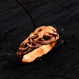 Handmade Bronze Ring - Rustic Nature-Inspired Jewelry - Unique Artisan Design for Men and Women