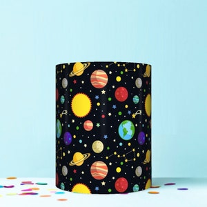 space galaxy planets cosmic seamless wrap around edible cake topper icing sheet decoration WR89