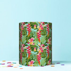 tropical Hawaiian flowers seamless pattern wrap around edible cake topper icing sheet decoration WR36