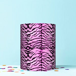 pink tiger print animal print wrap around edible cake topper icing sheet decoration WR72