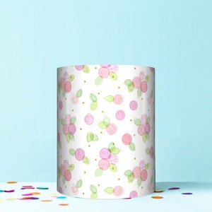 pastel floral flower rose seamless wrap around edible cake topper icing sheet decoration WR80