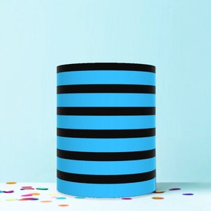 blue and black stripe pattern print wrap around edible cake topper icing sheet decoration WR17