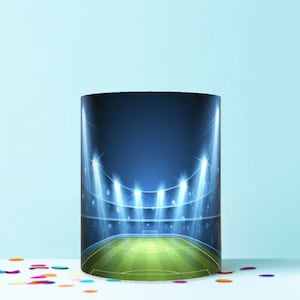 Football pitch stadium flood lights wrap around edible cake topper icing sheet decoration WR38