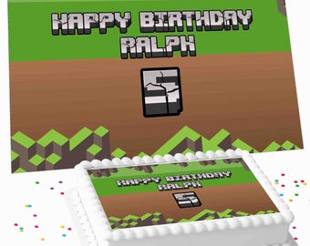 Gaming Gamer Birthday Personalised Rectangle A4 or Costco cake topper edible icing sheet cake topper decoration