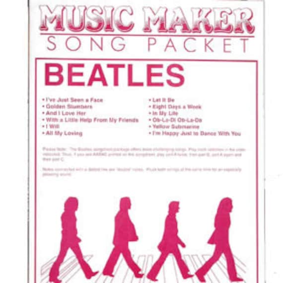 Beatles Music for the Music Maker Lap Harp Etsy