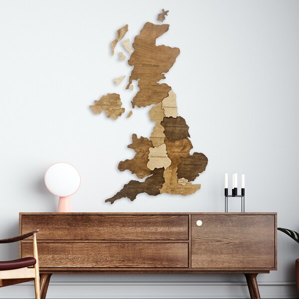 Uk Map Etsy