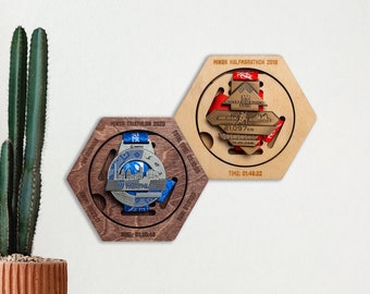 Personalized modular medal holder - Running Medal Holder - Wall Organizer - Wooden medal hanger holder display rack