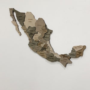 Wooden Mexico Map Wall Art Mexico Map Mapa de México Anniversary Gift Mexican Home Decor Birthday Gift For Mexicans Wall Decor Gift For Him