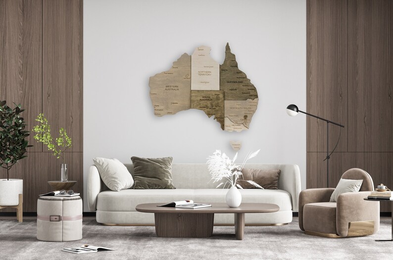 Wooden Australia Map Australia Wood Map Wood Wall Art Etsy Australia