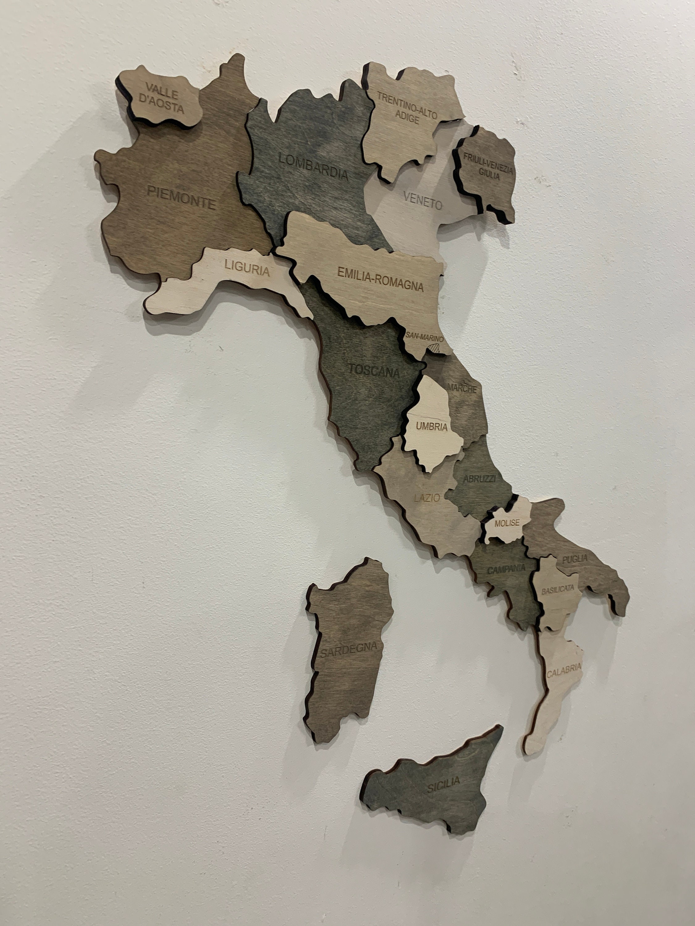 Wooden Italy Map Wall Art Map of Italy Mappa Italia Italian Etsy
