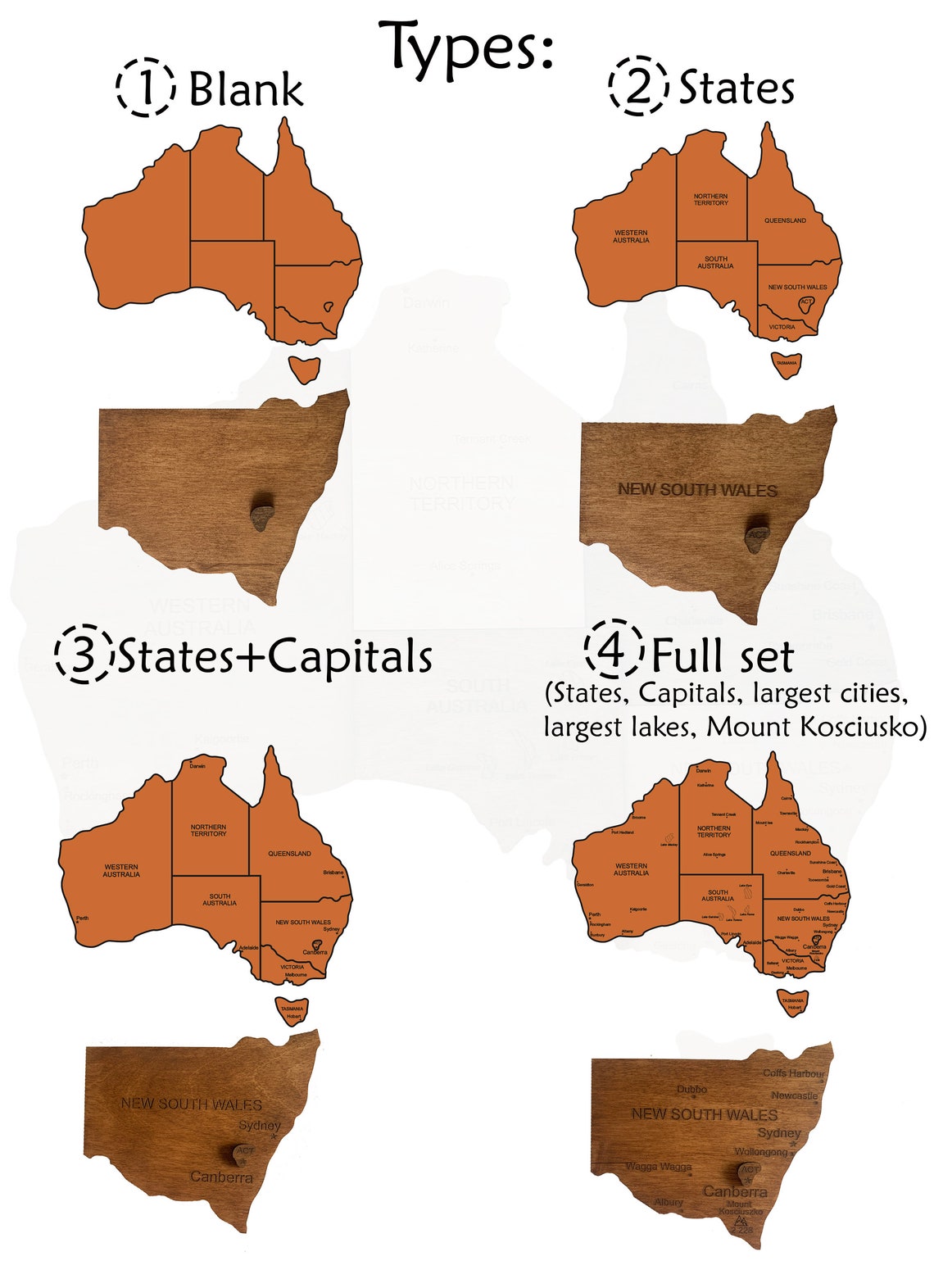 Wooden Australia Map Wall Art Wood Australia Map Australian Etsy