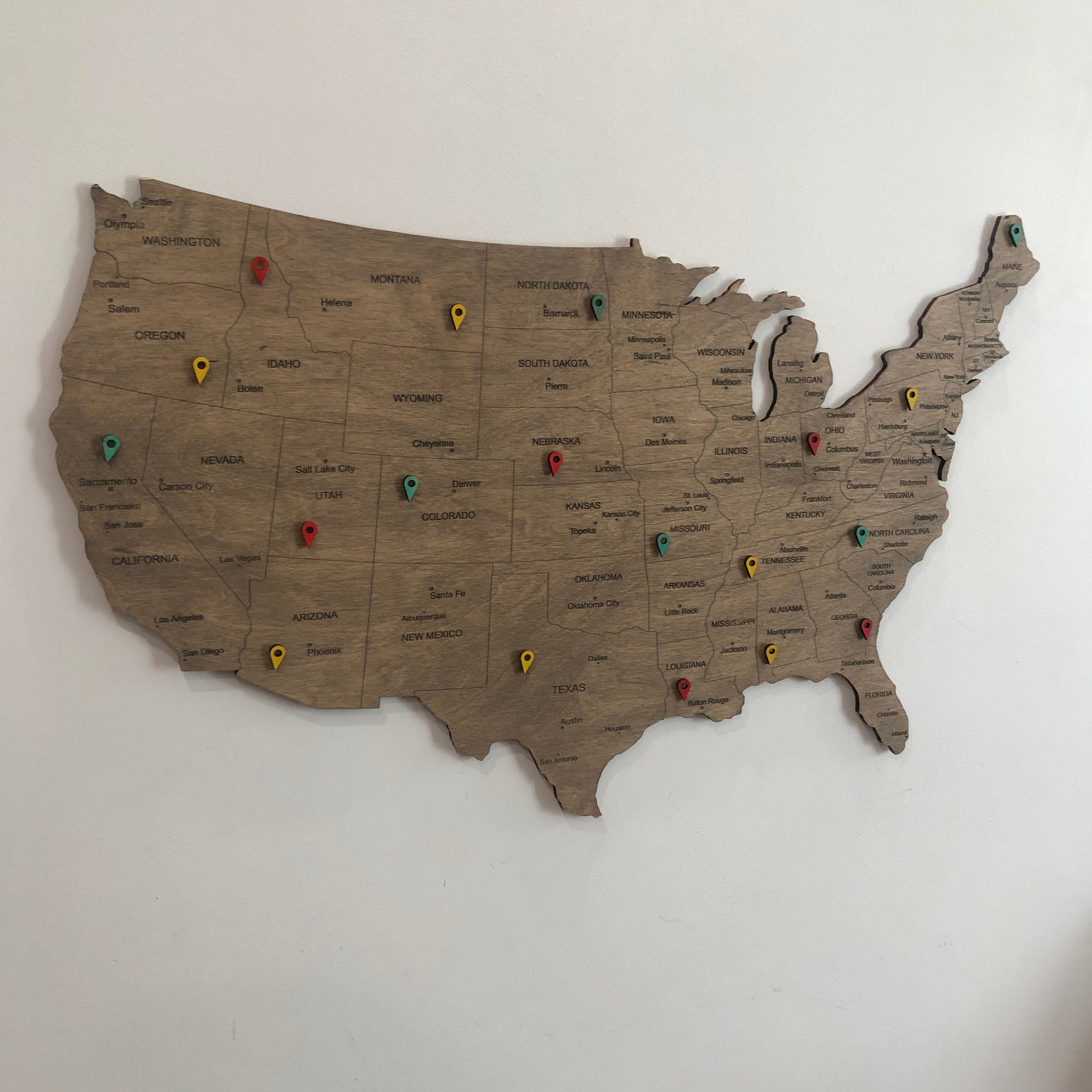 Wooden US Map of United States - Il Fullxfull.3985063257 8jry 