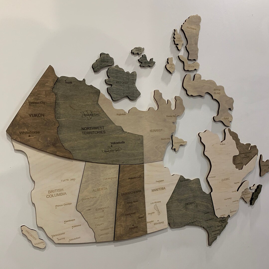 Wooden Canada Map of Canada Wall Art Canada Pin Map Canadian Etsy Canada
