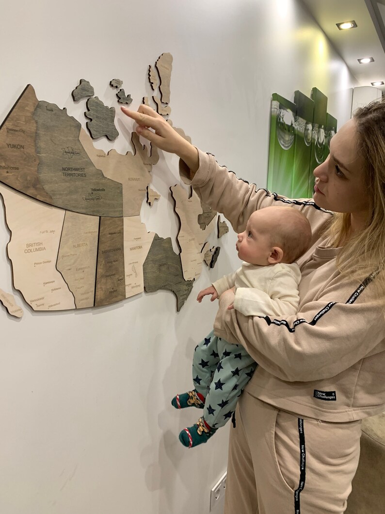 Wooden Canada Map of Canada Wall Art Canada Pin Map Canadian Etsy Canada