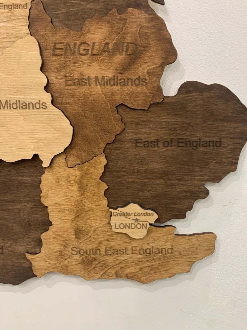Wood United Kingdom Map Wall Art Wood UK Map Art England Map Etsy