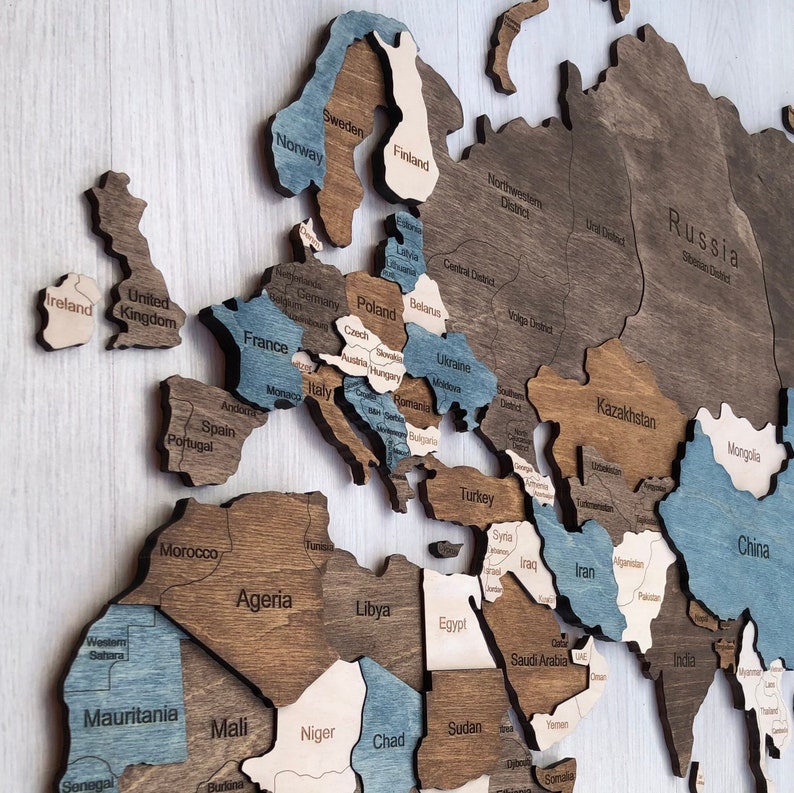 Wooden World Map Wall Art Push Pin World Map Travel Map Etsy New Zealand