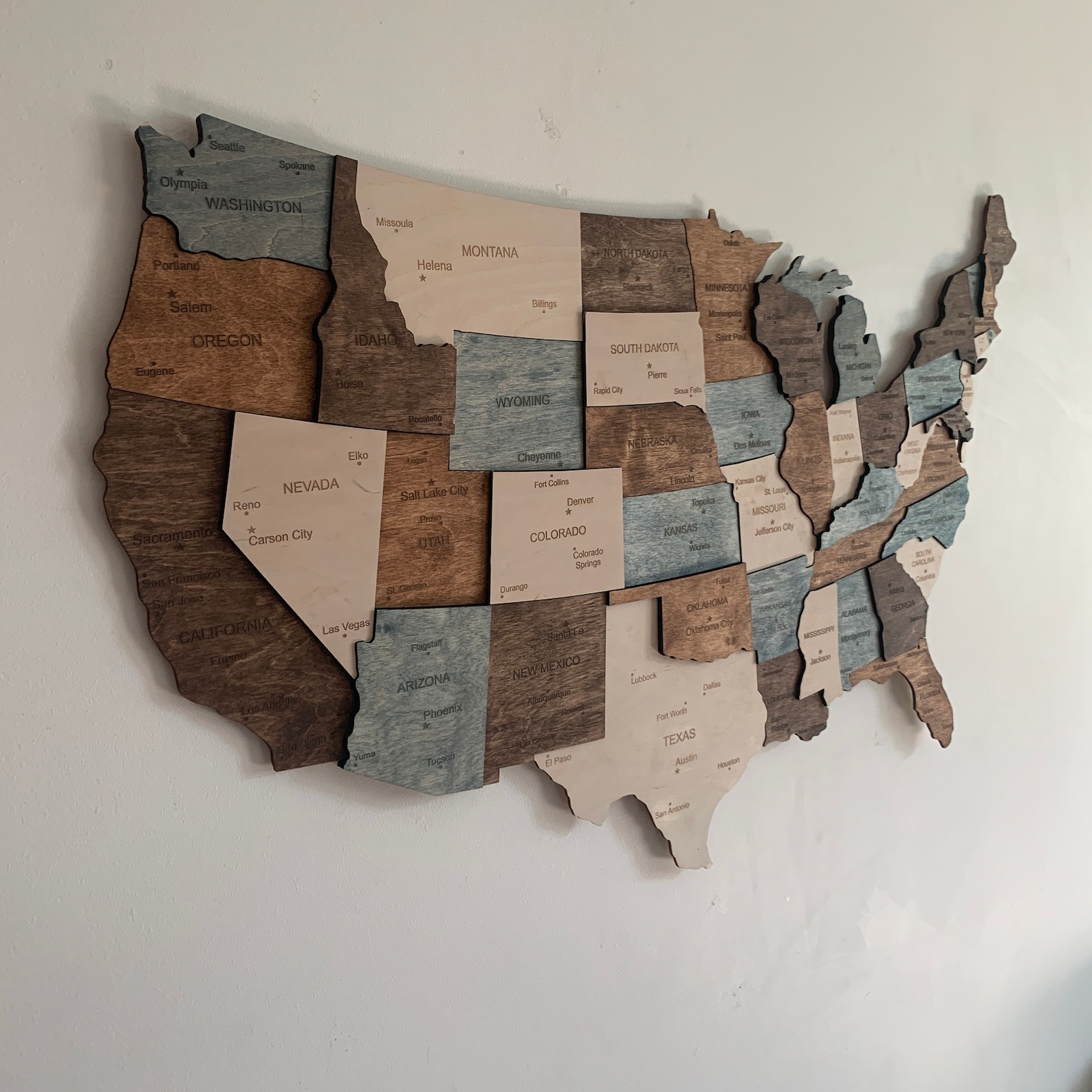Wooden US Map United States Map Wall Art US Map Push Pin Map Etsy