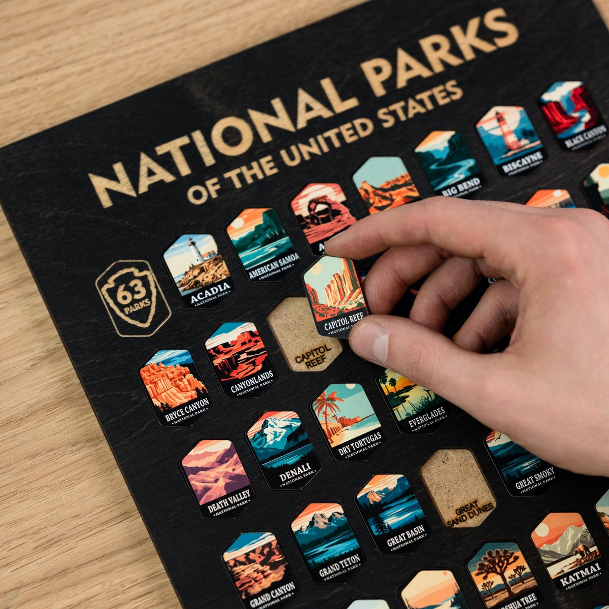 National Parks Tracker USA Push Pin Board