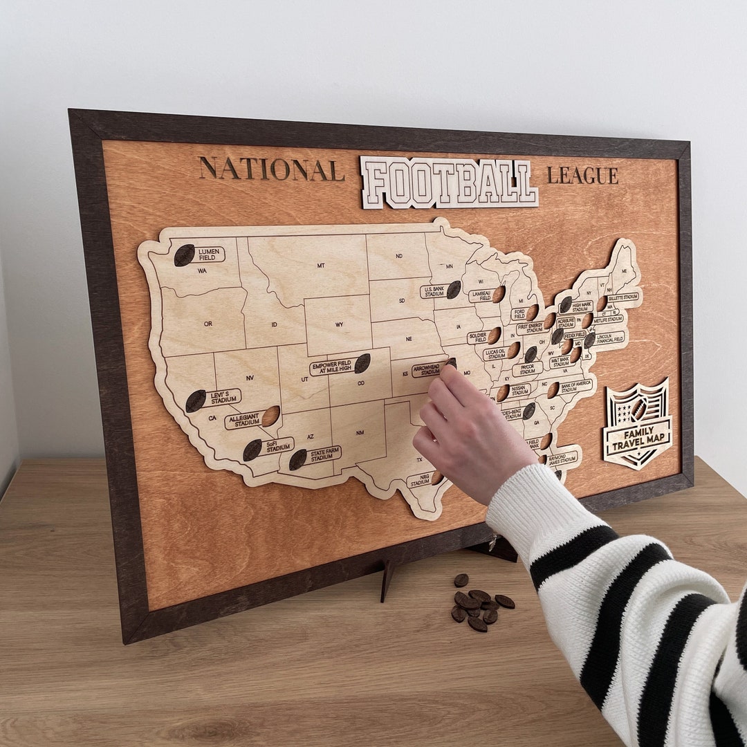NFL Stadium Map Custom Football Stadium Map Pro Football Etsy
