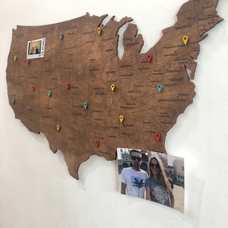 Wooden US Map of United States - Il 794xN.3381792659 93pt