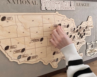 Football Stadium Map NFL Stadium Map Football Bucket List NFL Travel Map Football Gift Football Decor Football Map Christmas Gift for Him
