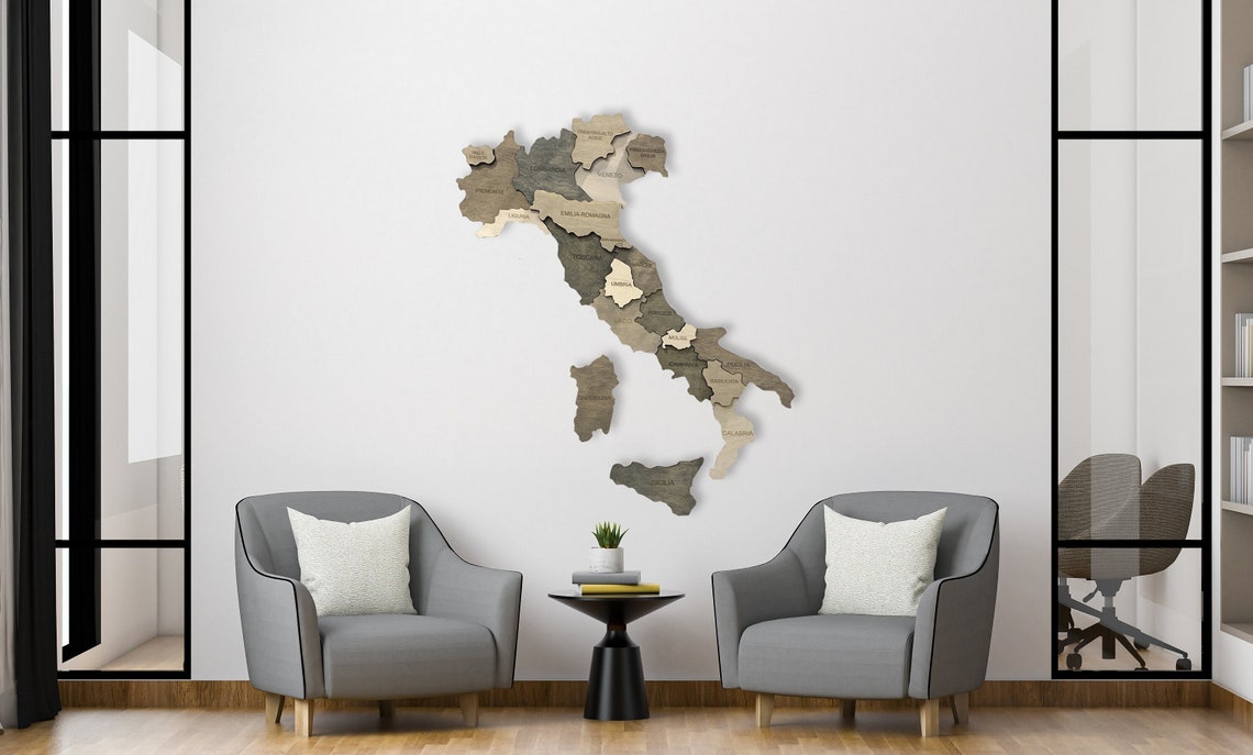 Wooden Italy Map Wall Art Map of Italy Mappa Italia Italian Etsy