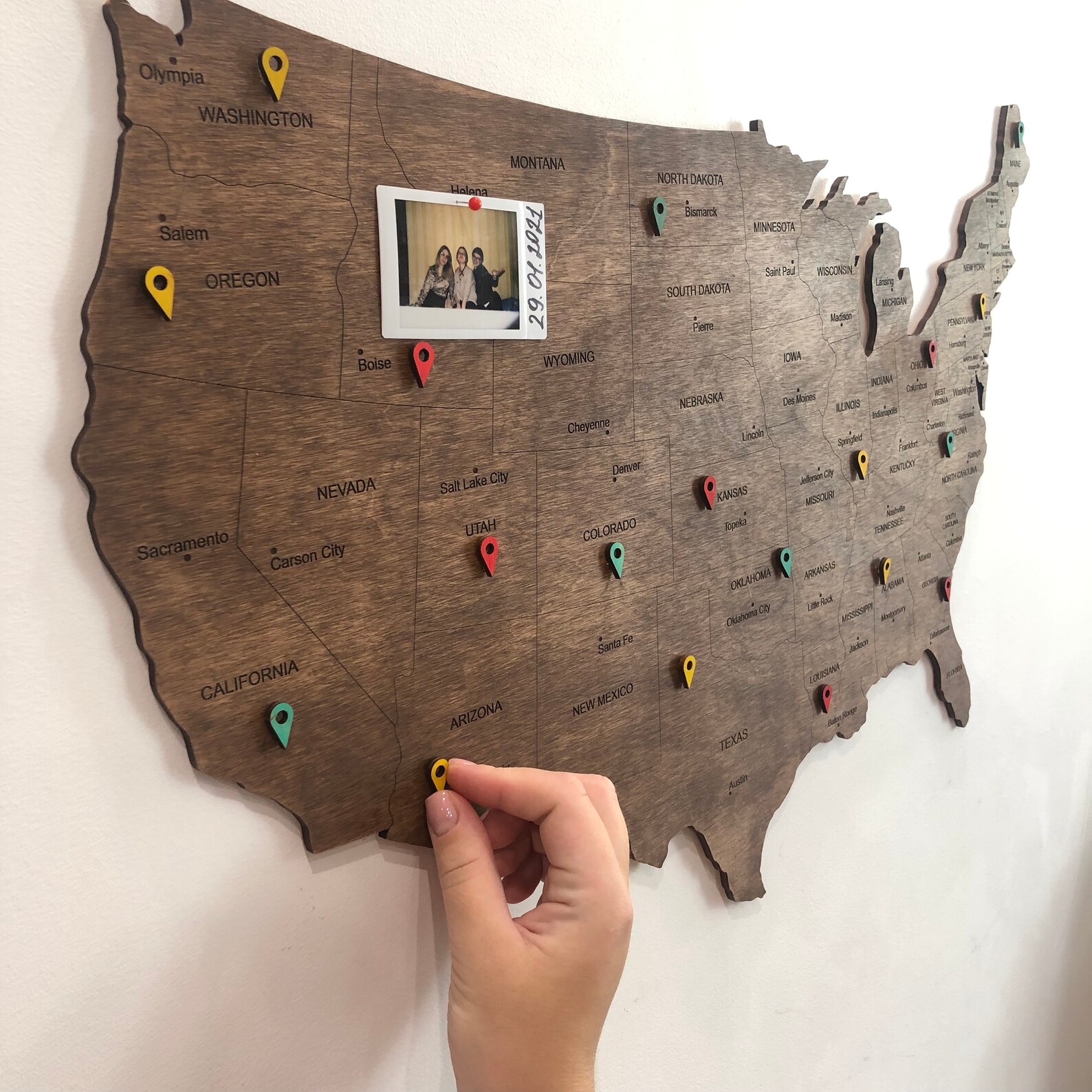 Wooden US Map of United States Wood Wall Art USA Travel Map | Etsy