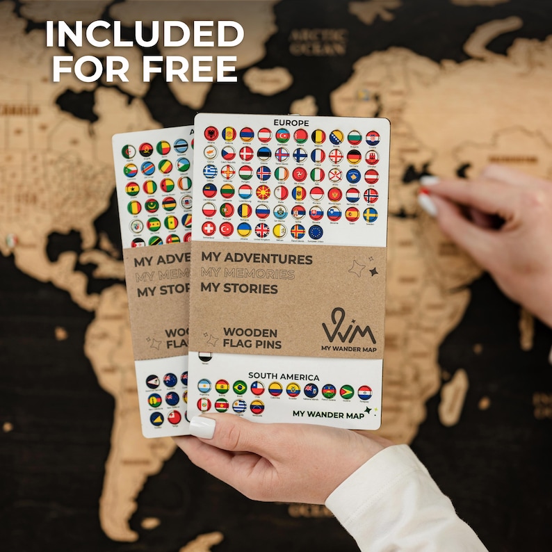 Wood World Map Push Pin World Map Wooden Wall Art World Map Wood Travel Map Wall Decor Housewarming Gift Wedding Gift For Mom image 3