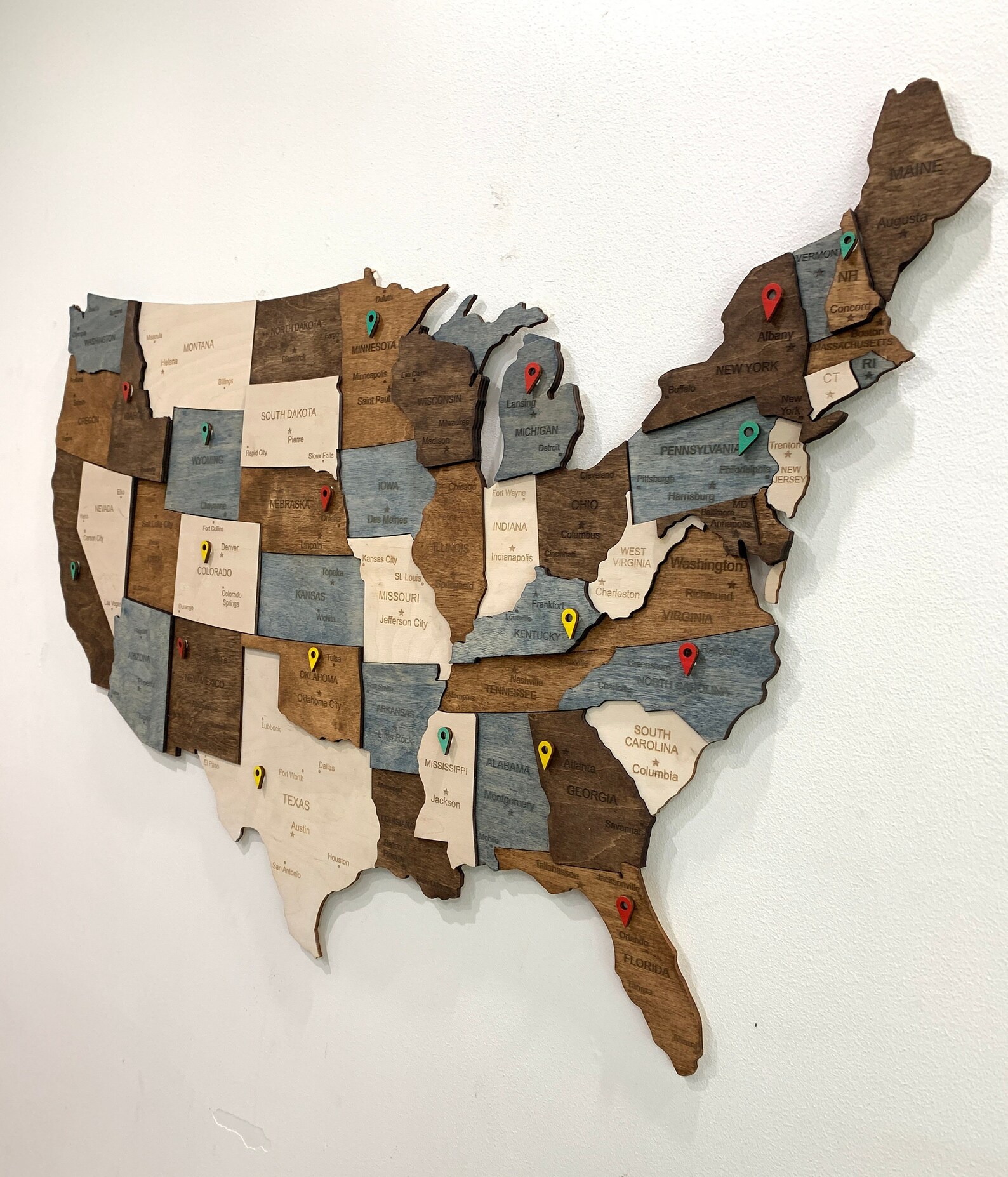 Wooden US Map of United States Wood Wall Art USA Travel Map - Etsy