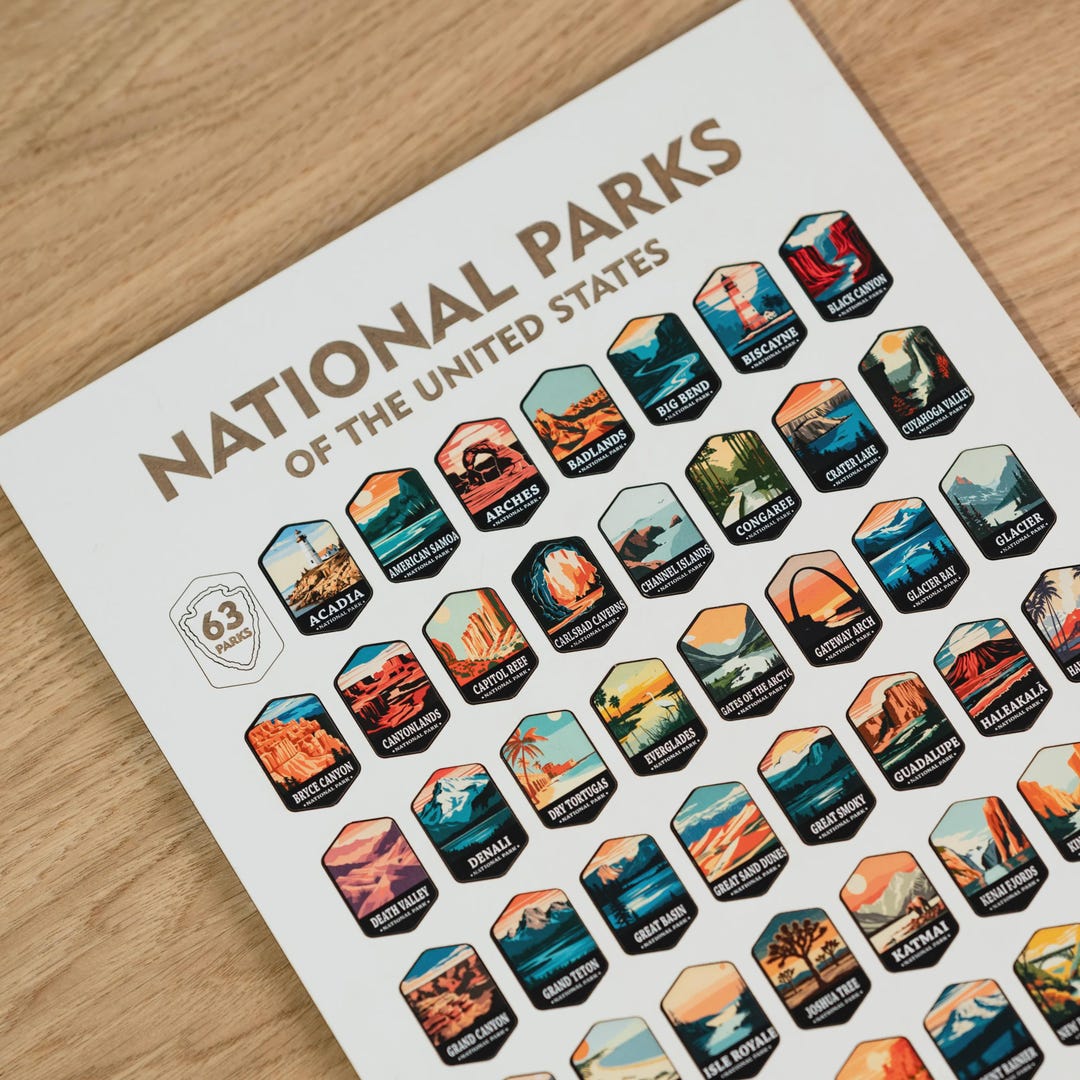 US National Park Map Push Pin Map National Park Poster USA Map Travel