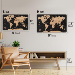 Wood World Map Push Pin World Map Wooden Wall Art World Map Wood Travel Map Wall Decor Housewarming Gift Wedding Gift For Mom image 8