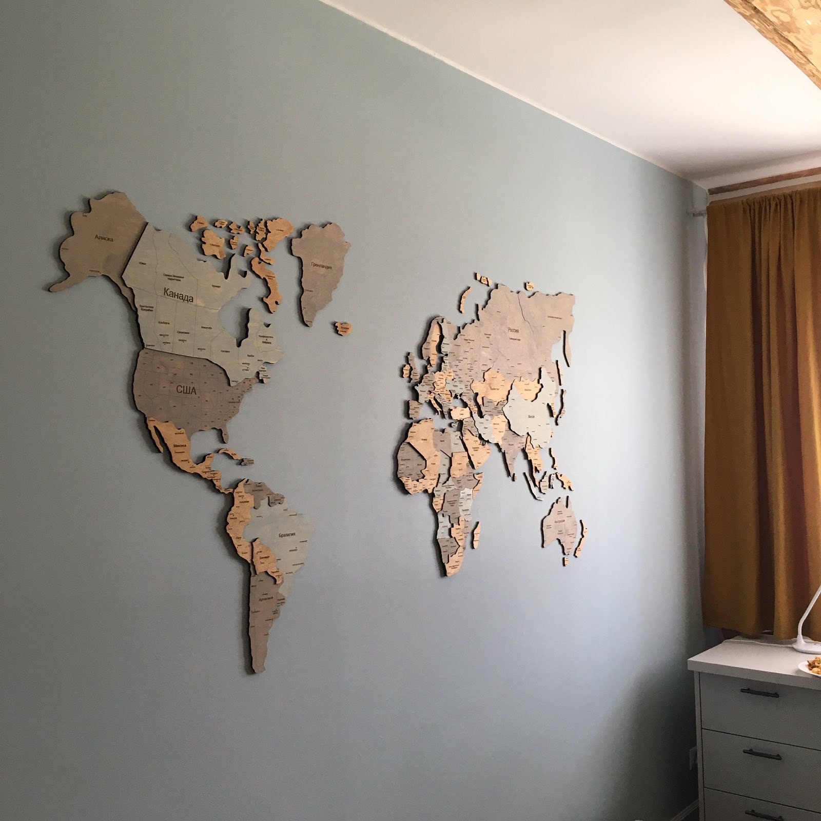 Home Decor 3D World Map Wall Art Anniversary Gift Wooden World - Etsy UK