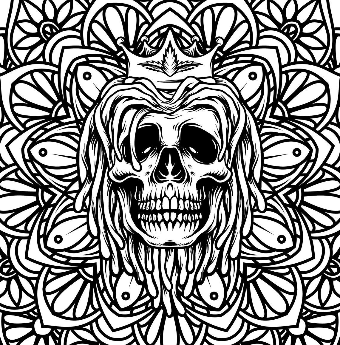 Trippy Coloring Pages with Stoner Cannabis & Weed Theme | Etsy