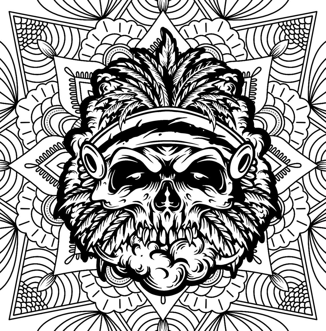 Trippy Coloring Pages with Stoner Cannabis & Weed Theme Etsy