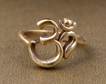 Om Ring, Designer Brass Ring, Spiritual Ring, Personalized Gifts, Meditation Ring, Ohm Ring, Brass Religious Ring, Wedding Ring