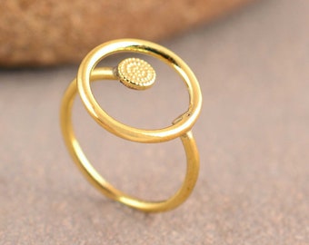 Open Circle Ring, Karma Ring, Brass Circle Ring, Geometric Ring, Simple O Ring, Handmade Boho Ring, Dainty Ring, Circle Jewelry