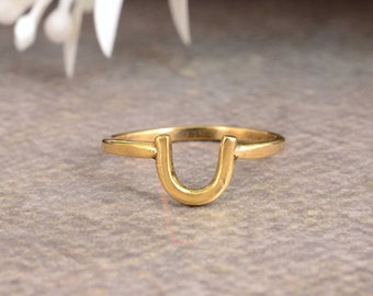 U Shape Ring, Brass Ring, Stacking Ring, Dainty Ring, Handmade Ring, Gift For Women, Knuckle Ring, Midi Ring, Wedding Ring, Christmas Gift