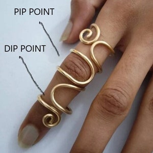 Arthritis finger splint for both joints ring adjustable brass, personalized gifts
