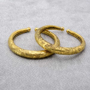 Adjustable African Brass Bangle, Stackable Gold Cuff Bracelet, Minimalist Handmade Jewelry